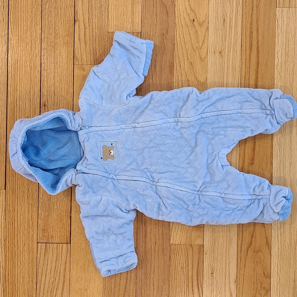 Little Me Quilted Velour Hooded Bunting - Infant, size 6-9M